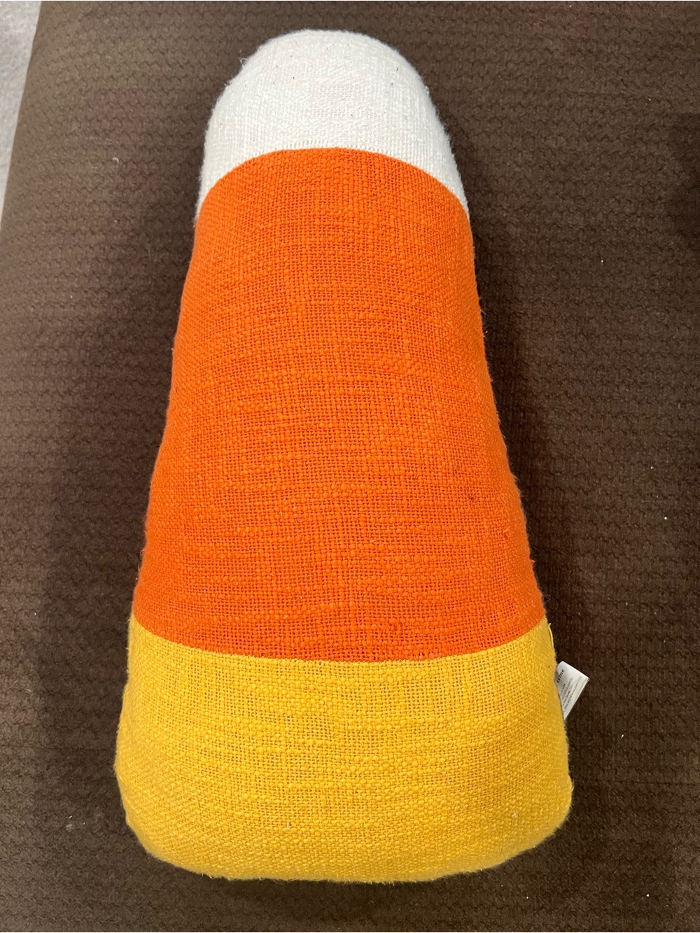 Fall Holiday Candy Corn Knit Pillow in Orange, Yellow & White